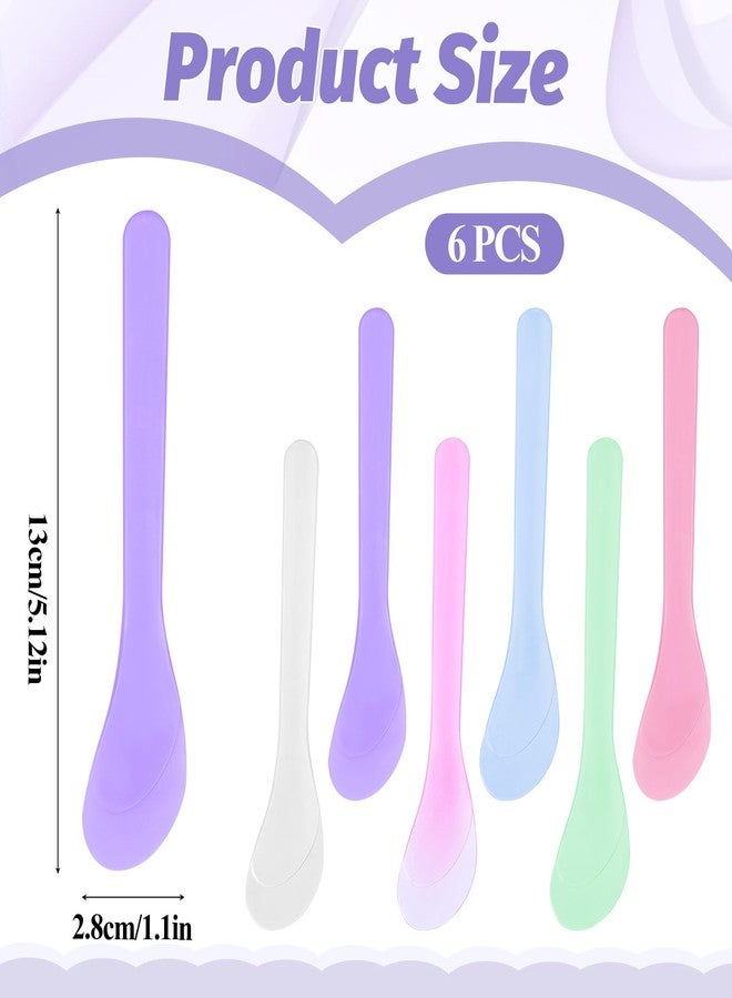 Ajcotahm 6PCS Makeup Scoops Spatulas Plastic Beauty Spoon Facial Cream Brush Reusable Cosmetic Mask Mixing Scoop Tool for Lotions Cream and Sampling Tool - Image 2